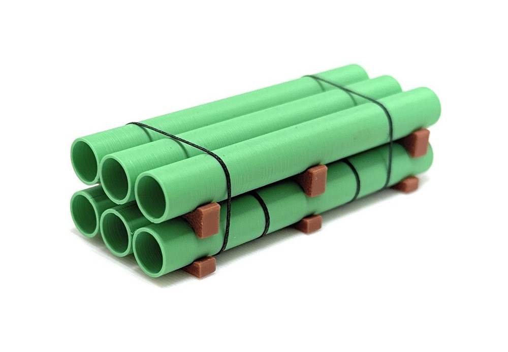 1:87 Ho Scale 20ft Green Pipe Load- Short Stack (2.75in Long)