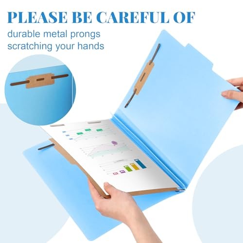 Pcs Classification Folders Letter Size, 1 Divider Pressboard File 24 Blue