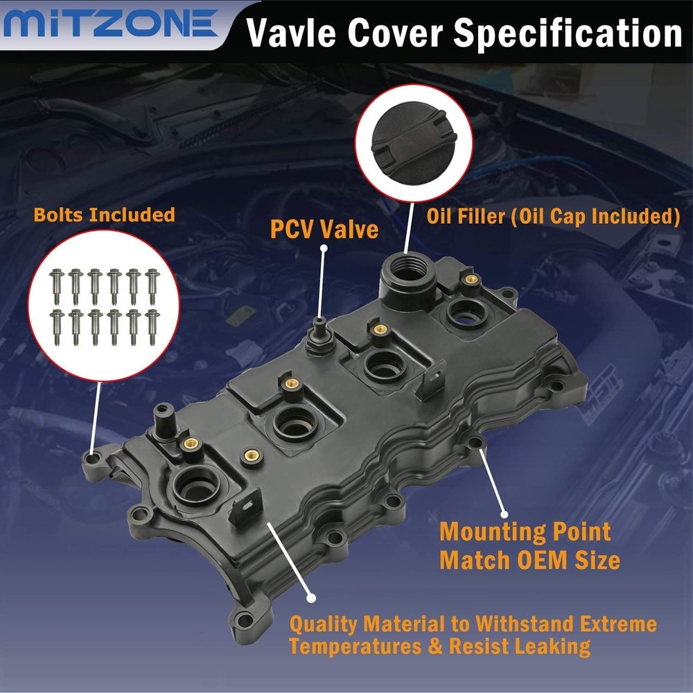 MITZONE Valve Cover Nissan Altima Sentra 2.5L 2007-2013 Engine Replace