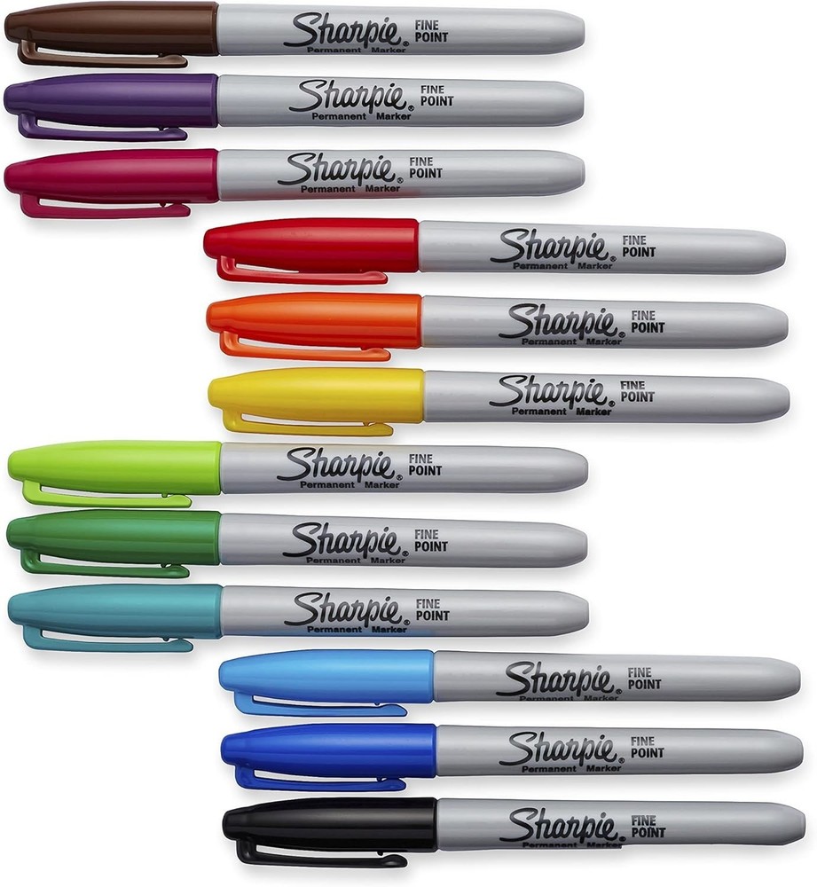 Color Burst Permanent Markers, Fine Point, Assorted, 24 Pack 1949557