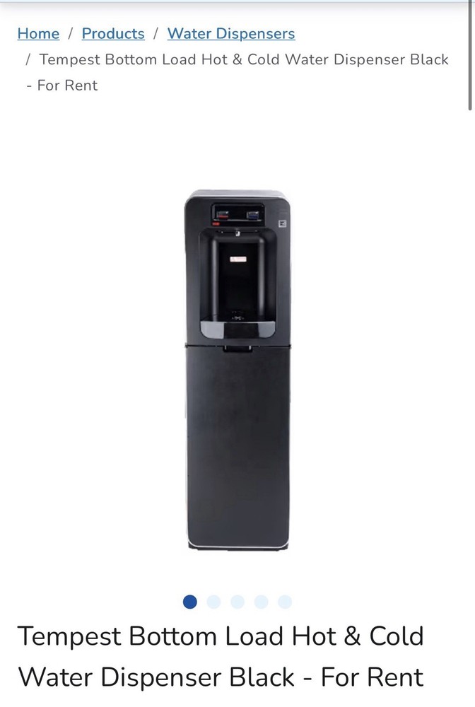 Tempest Bottom Loading Hot & Cold Water Dispenser Black Freestanding Electric