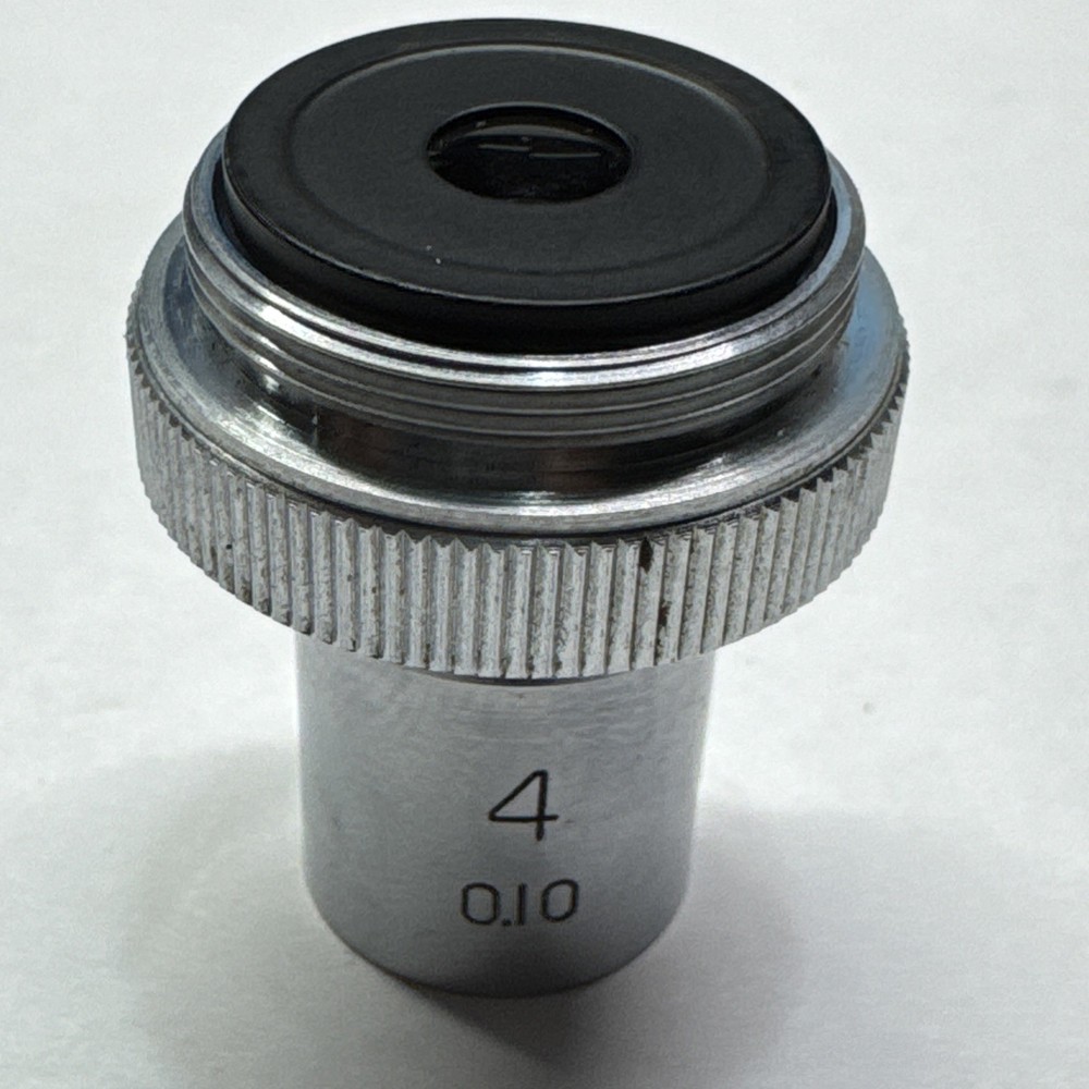 Carl Zeiss Microscope Lens Jena (4) .10 with Original Case