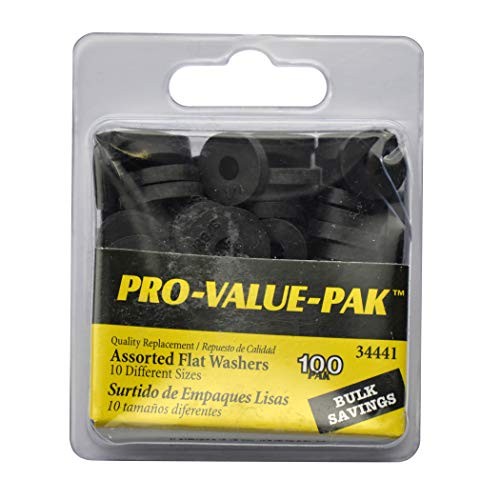 Assorted Flat Washer PRO Set, Black, 100-Piece (34441)