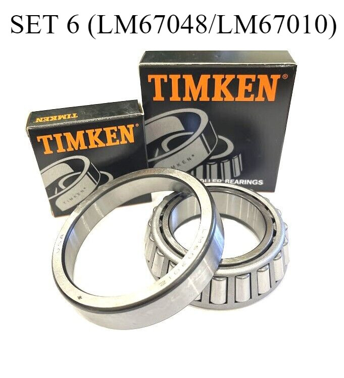 New SET 6 (LM67048/LM67010) Timken Bearing Free Shipping & Return Metal