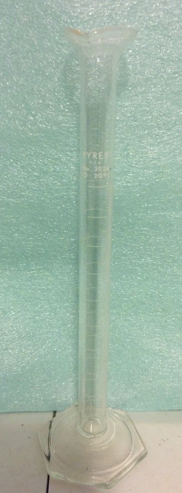 Pyrex® #3024 Single Metric Scale, Glass Graduated Cylinder, 10ml