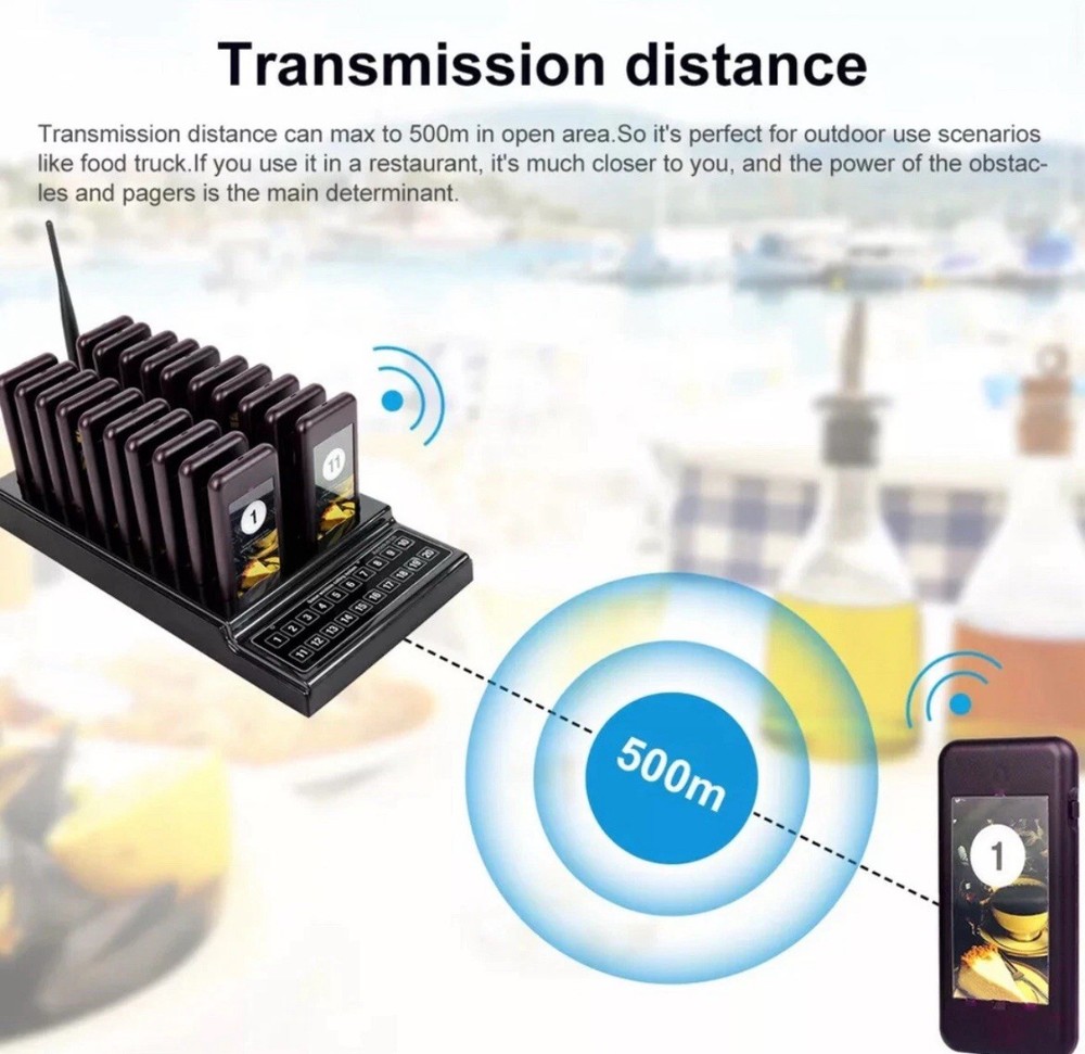 Tivdio Restaurant 18 Coaster Pager Wireless Paging Queuing Calling System Cafe