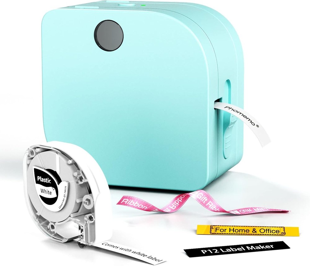 Phomemo P12 Label Maker with Tape Bluetooth Portable Thermal Ribbon Printer