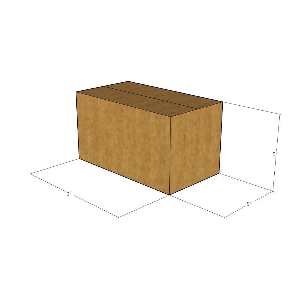 20 9x5x5 Kraft Brown Corrugated Shipping Boxes Multi-Depth 32 ECT Single-Wall