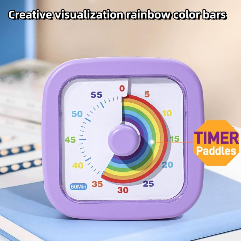 Kids Visual Timer Cute Rainbow - 60 Minute Countdown Timer Time Management for K