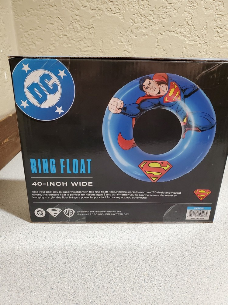 Superman 40" Inflatable Pool Ring Float for Pool Beach Lake Water Play DC Comic
