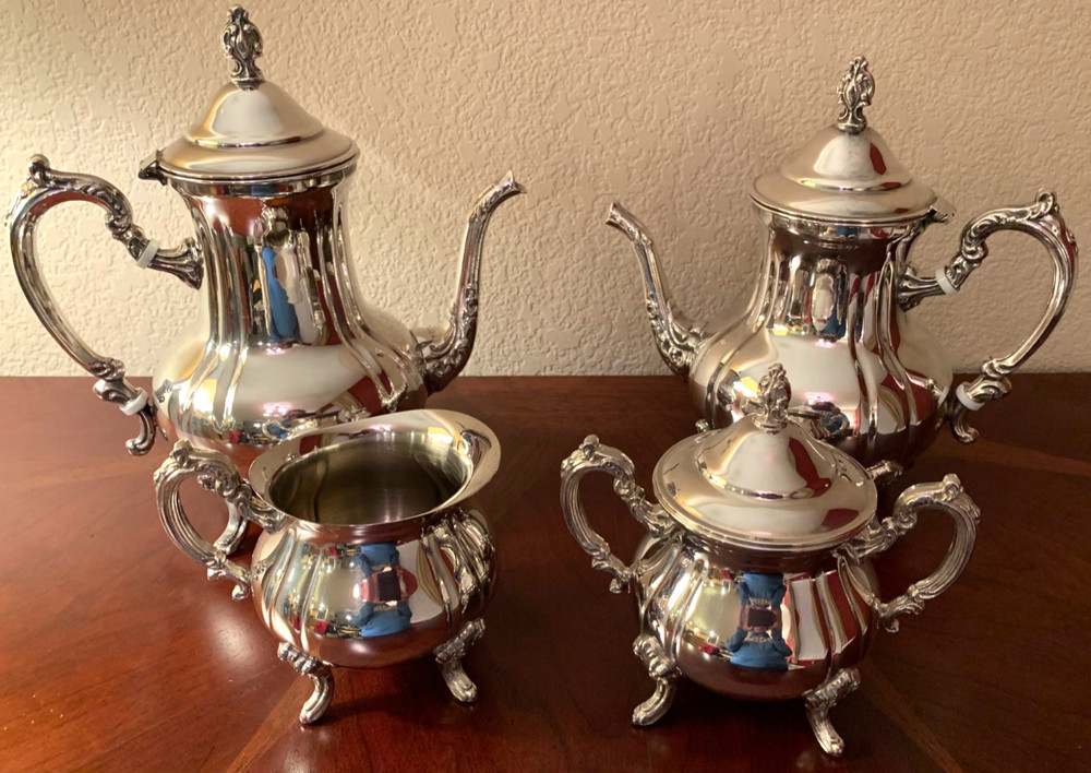 Vintage Towle 4 Piece Heavy Silver Plated Tea Service Set - PLEASE READ