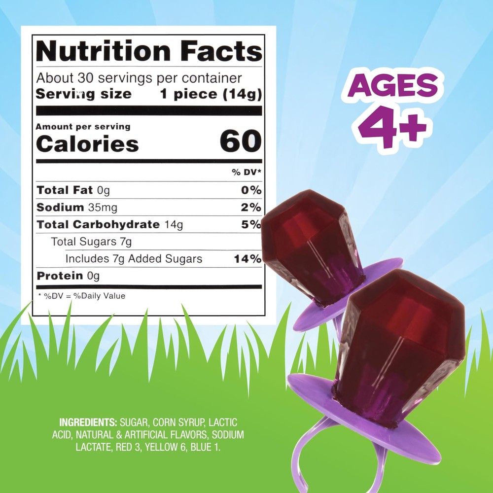 Ring Pop Purple Easter Candy Lollipops, 30Ct Bulk 30 Count,
