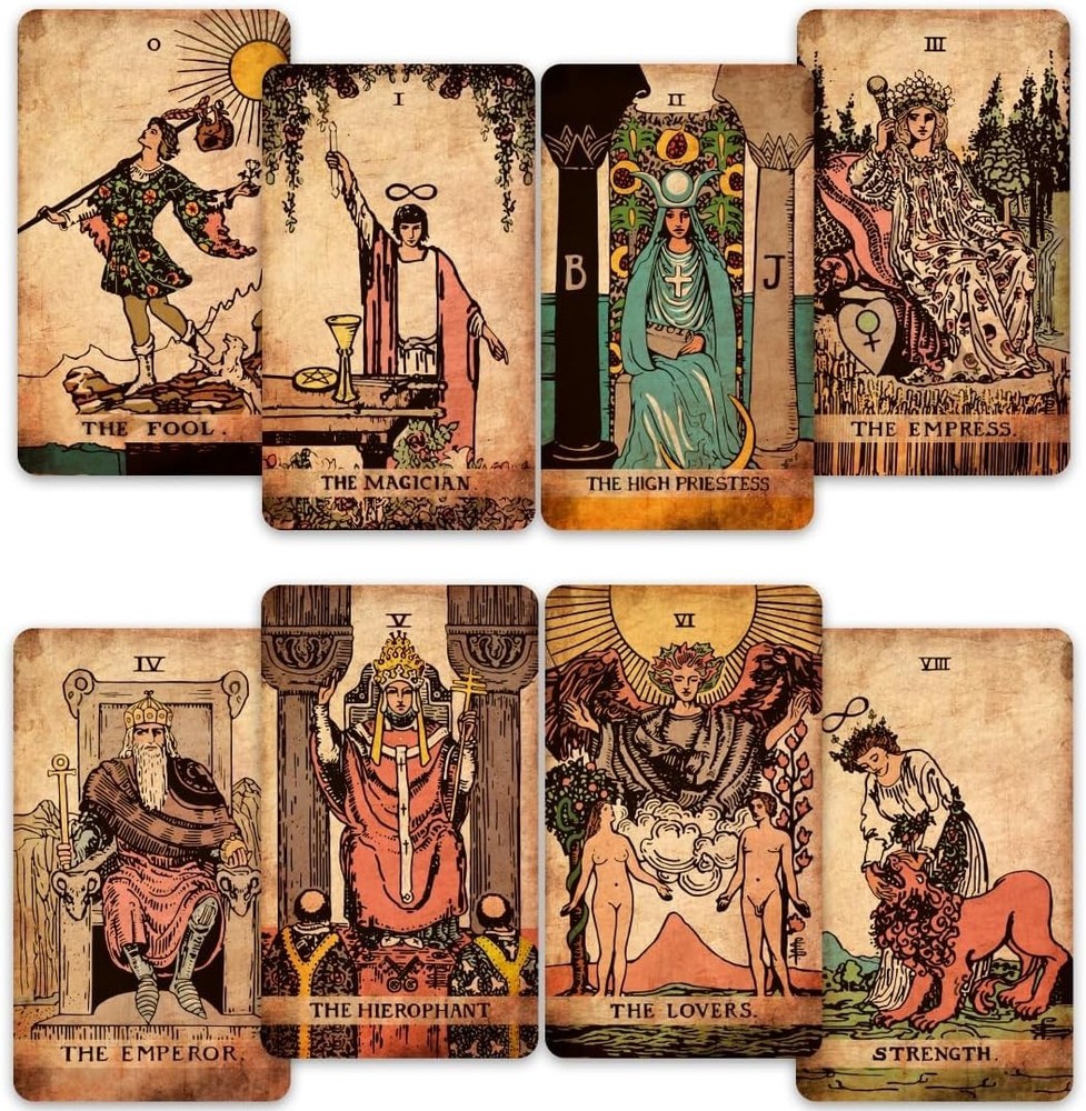 CRAFTERIAN Classic Tarot Set - 78 Gold-Edged Cards with Guidebook -...