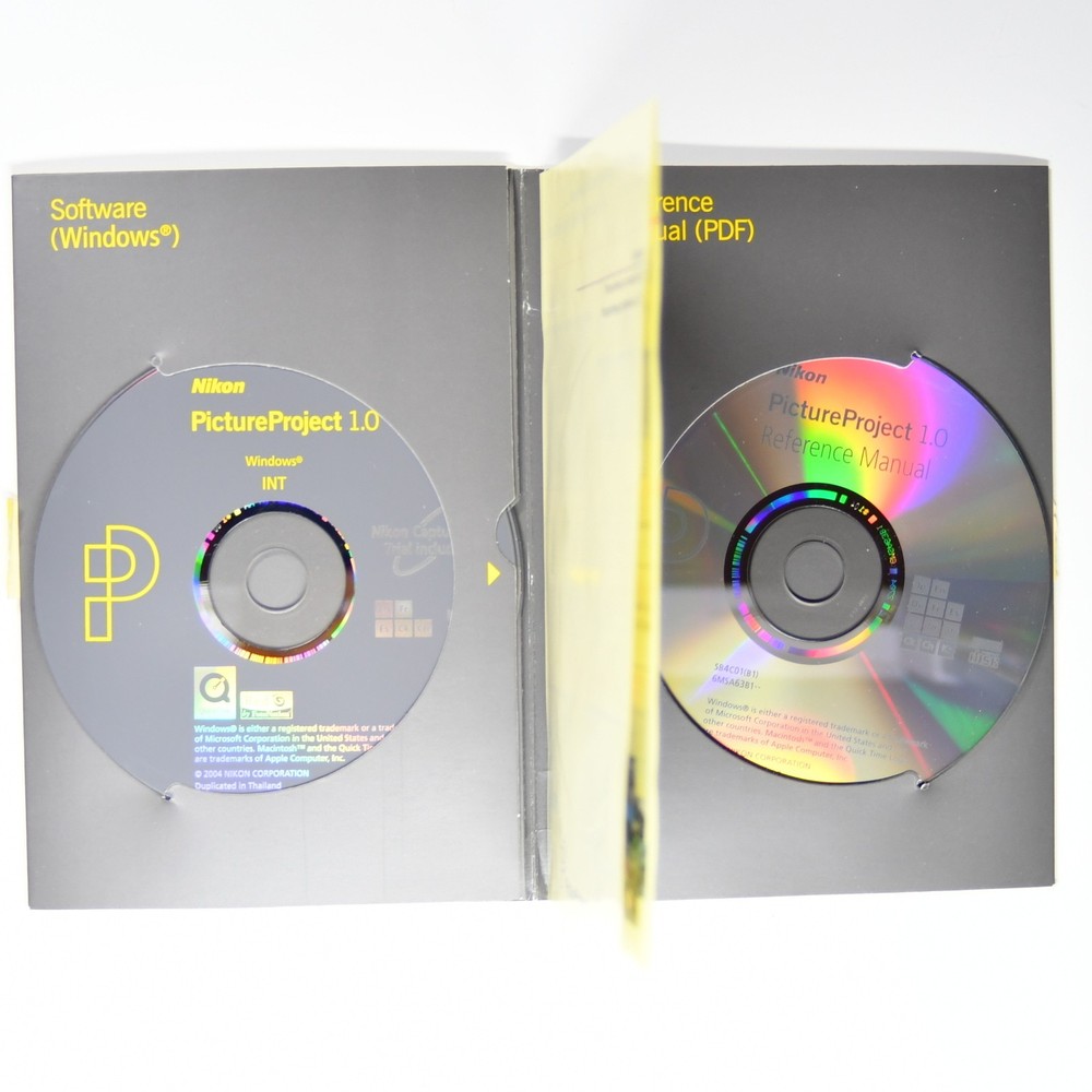 Nikon PictureProject 1.0 Windows & Mac Program CD & Reference Manual Discs 2004