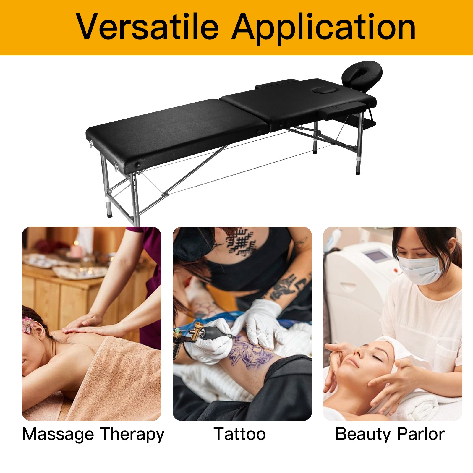 New Massage Table Massage Bed Spa Bed 84" Long Portable 2 folding W/ Carry Case