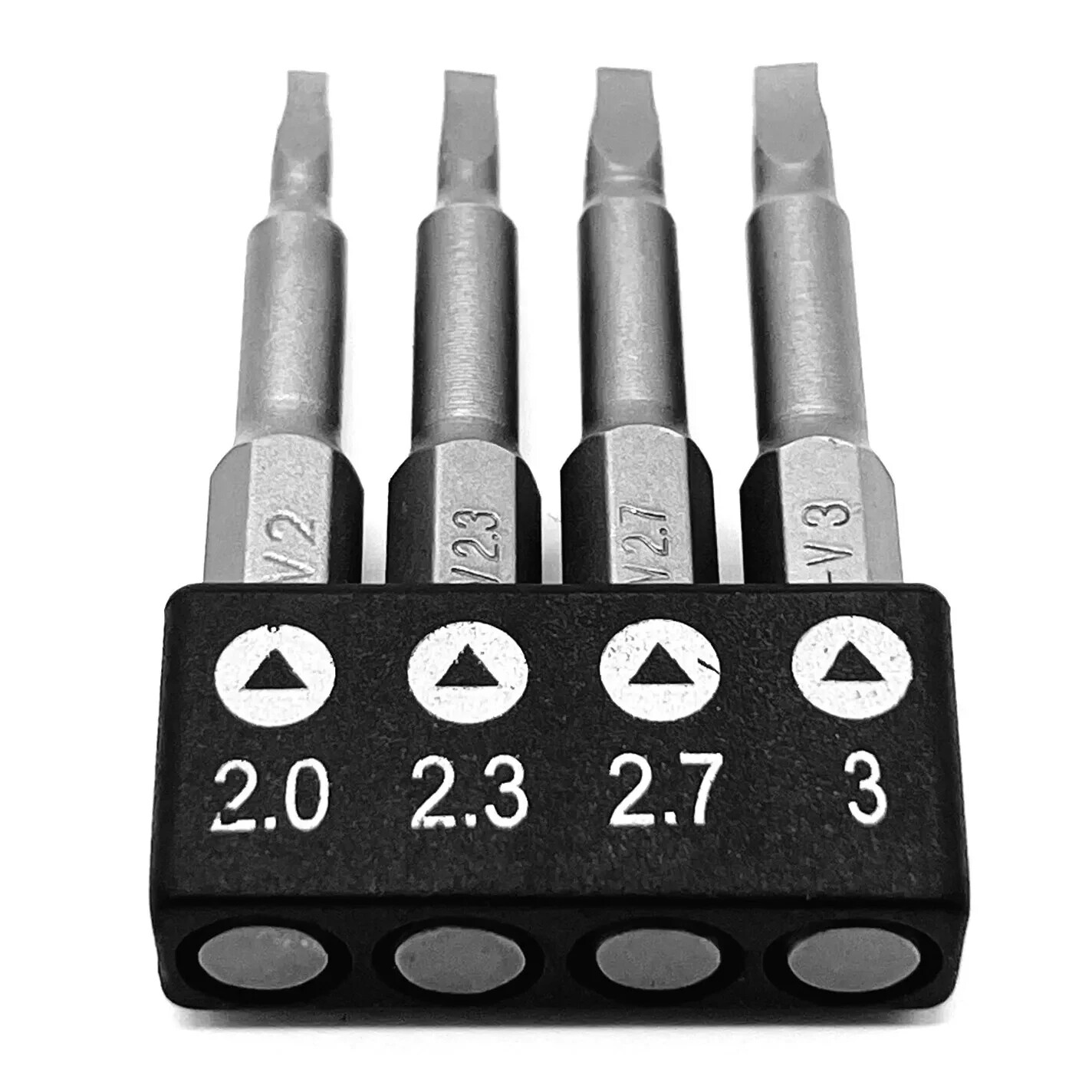 4 pcs OHIY Triangle Drive Screwdriver Insert Bit Set CR-V Steel 2in Long Shank