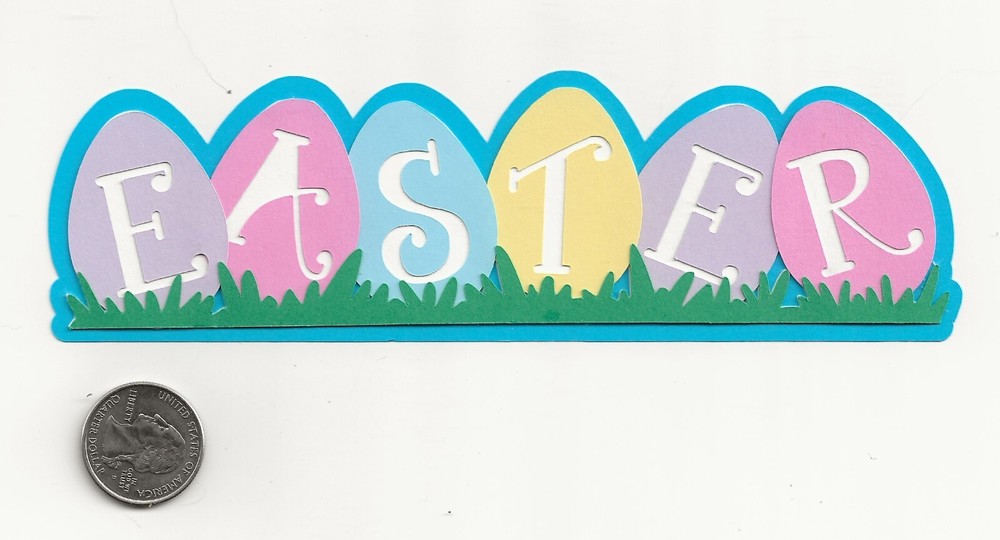 Easter  die cut, Easter Border die cut - 1 pc., LAYERED Scrapbook, 7" x 2"