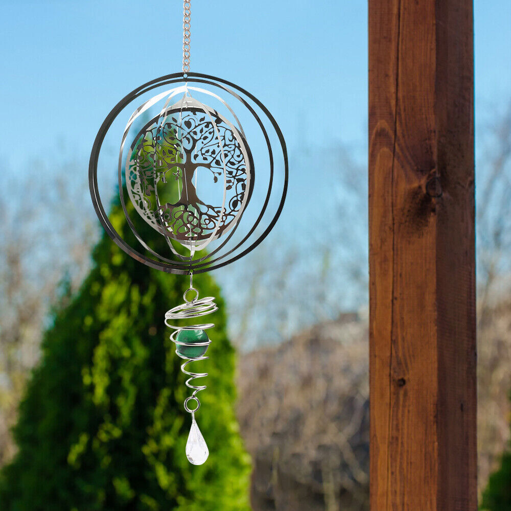 3D collapsible Rotating Wind Tree Hanging Wind Spinner Automatic Rotating Decor