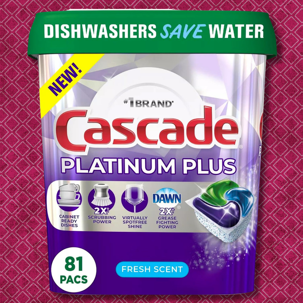 Cascade Platinum Plus Dishwasher Detergent Actionpacs Fresh Scent - 82 Count