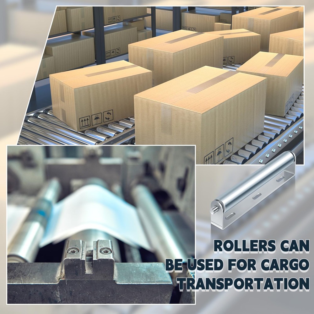 4 Sets 1.5 Conveyor Rollers with Stands for 10 Galvanized Applications