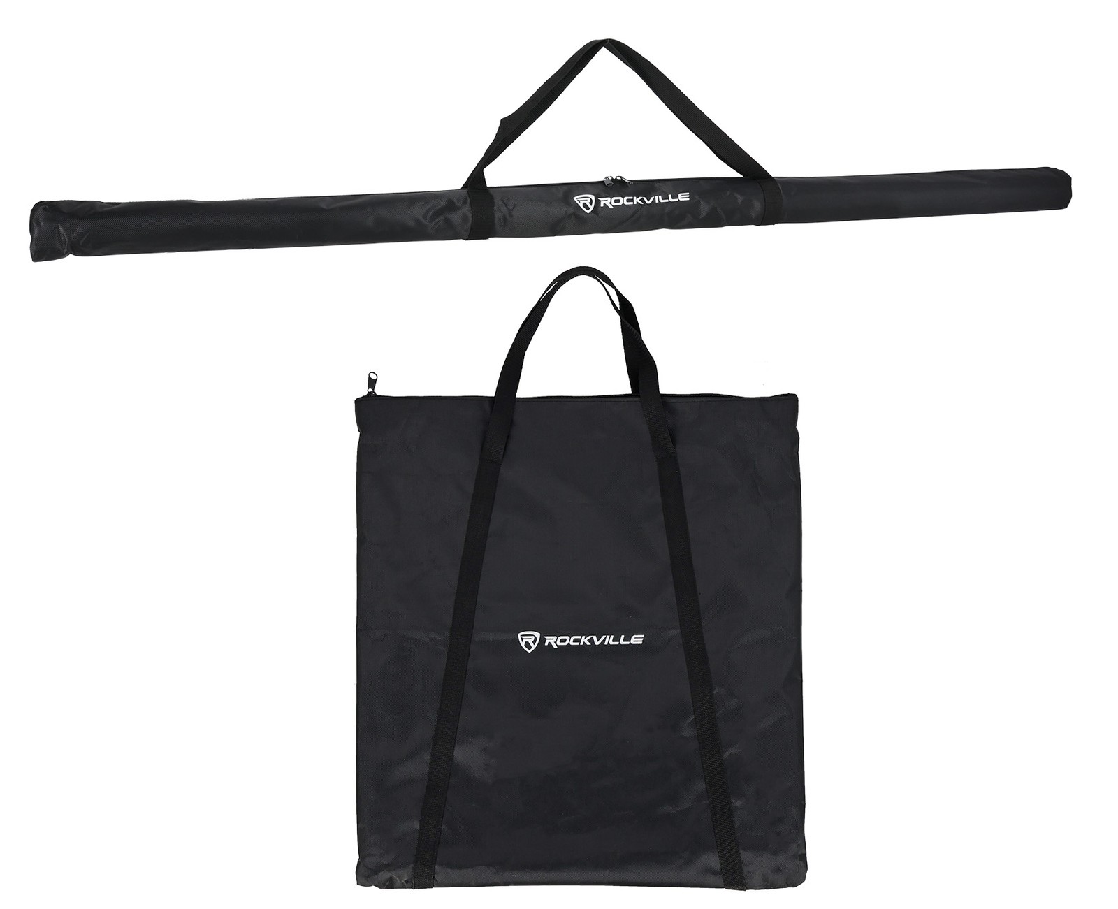 Rockville RLF2 BLACK 10 Foot Solid Base Speaker/Lighting/Projector DJ Stand+Bag