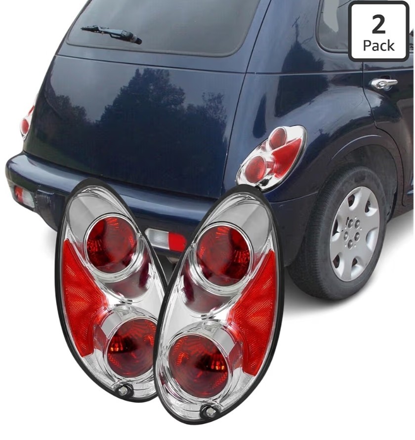 Tail Light Assembly Compatible with PT Chrome-Red/for Cruiser 2001-2005