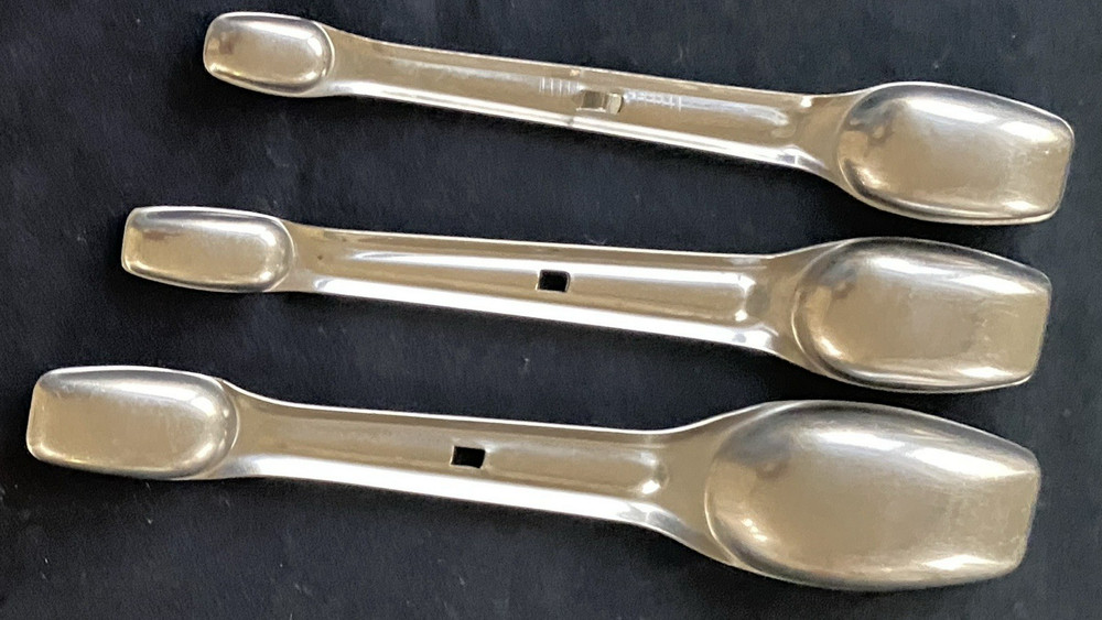 Vintage "Foley" Stainless Measuring Spoon Set Double-Ended Nesting Snap-Lock EUC