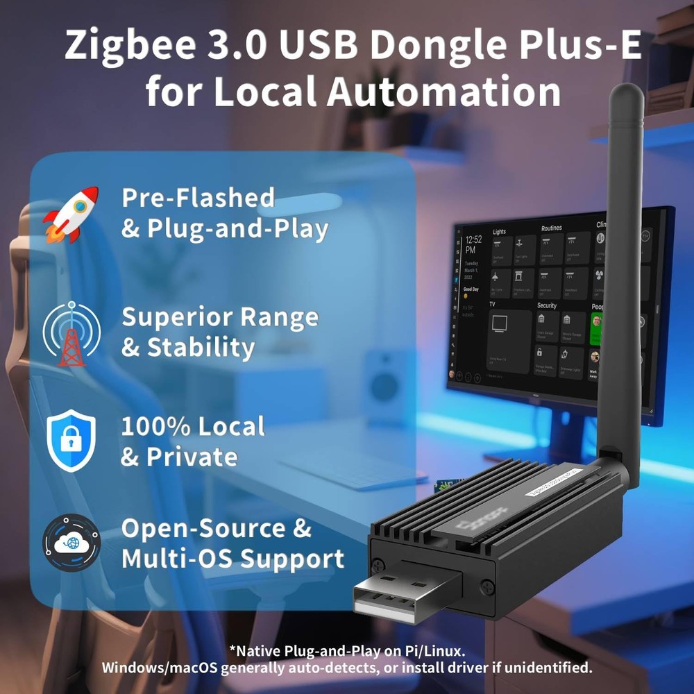 Zigbee 3.0 USB Dongle Plus-E (ZBDongle-E) | Universal Zigbee Coordinator, EFR...