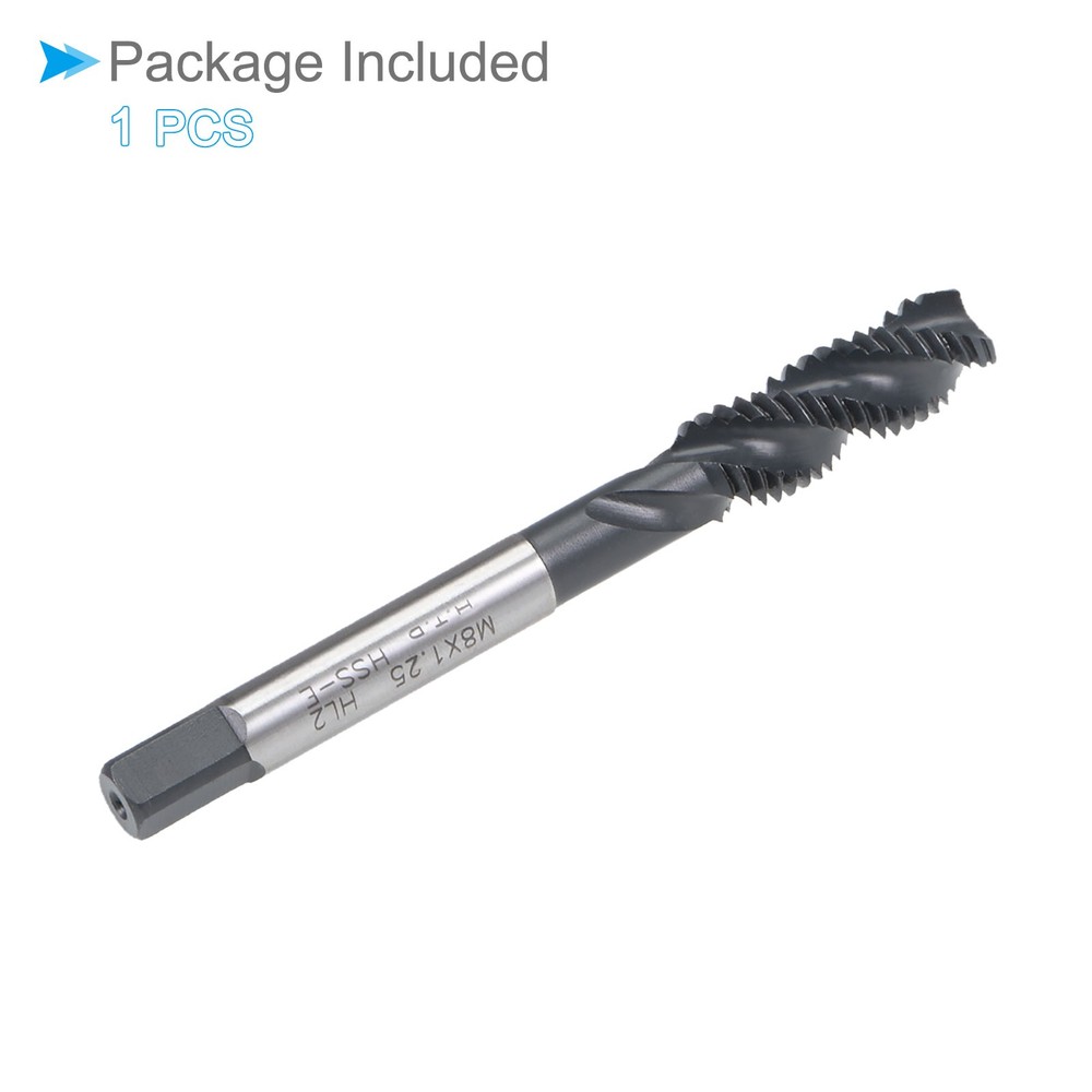 Spiral Flute Threading Tap M8x1.25 Thread Size Nitriding Coated HSS Tapping
