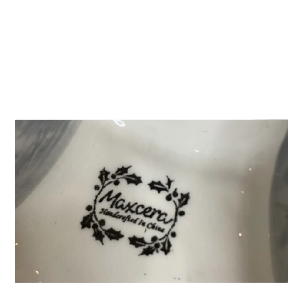 Maxcera Christmas Tree 3 Section Dish Bowls Snack Candy Server