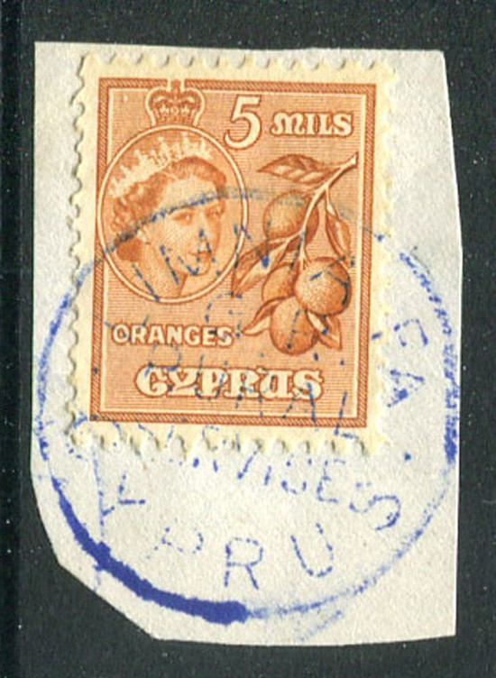CYPRUS (18551) blue LIMNIA FA postmark/cancel