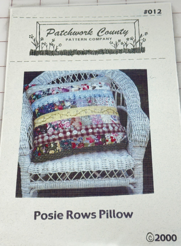 POSIE ROWS PILLOW Quilt & Pillow 15" Pattern Patchwork County Pattern Company
