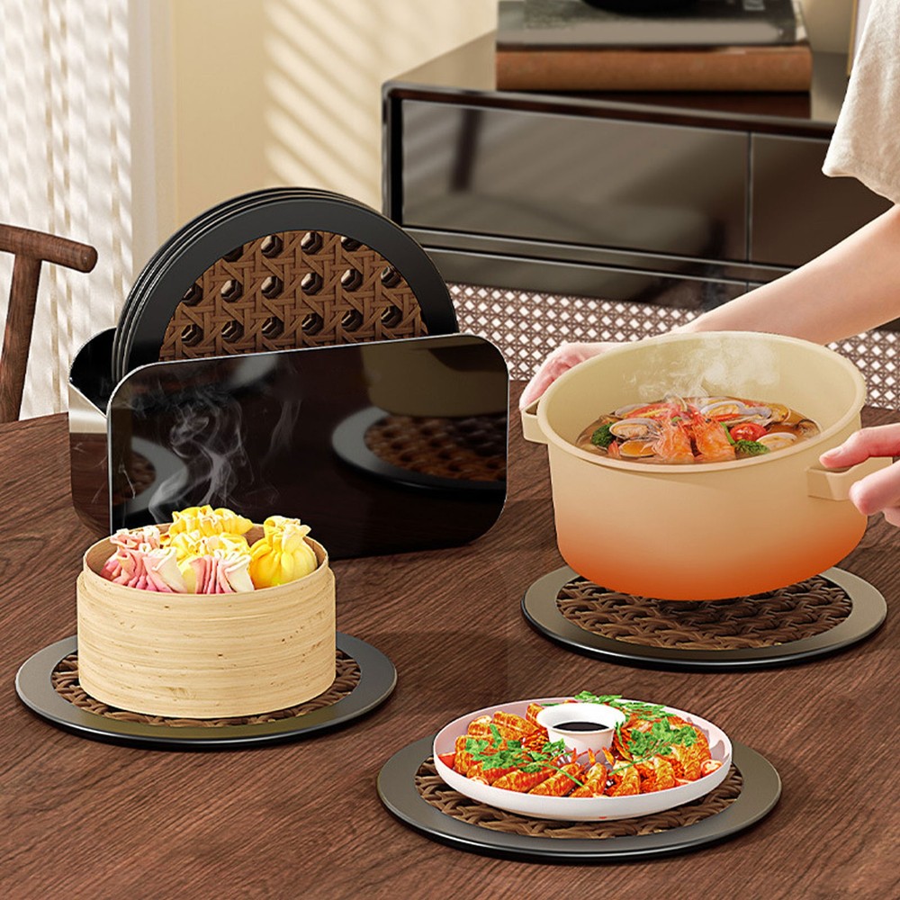 1-4PCS Elegant Silicone Coasters Set Heatproof Table Mat For Dining Room Kitchen