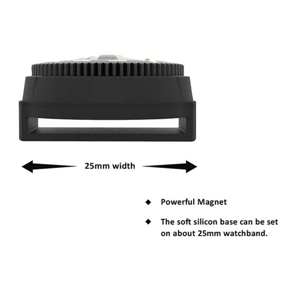 KanPas Mini Button Map Compass with Turnable Bezel for Watchband 25mm, Black