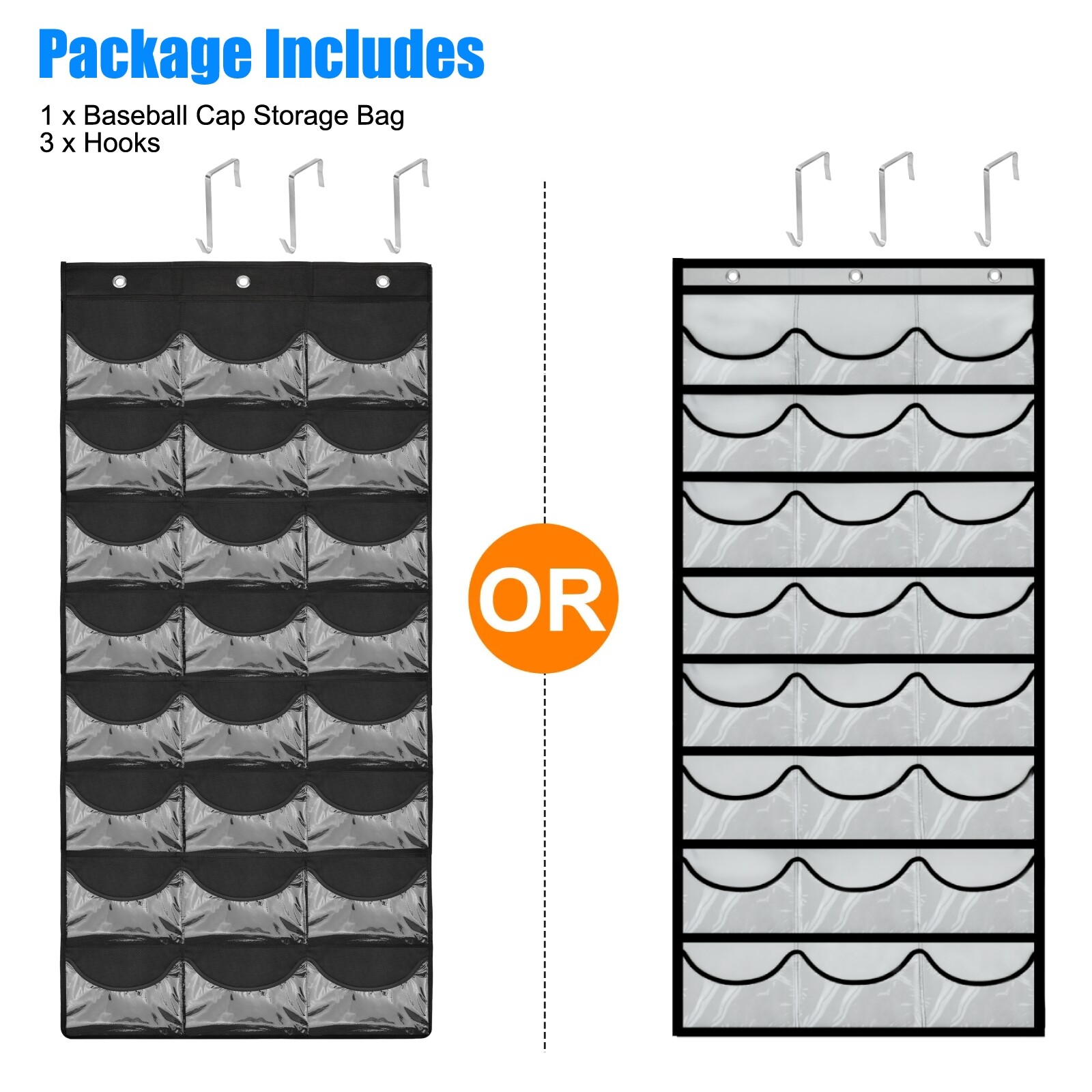 24 Hat Rack Organizer Baseball Holder Storage Hanger Door Wall Coat Caps Stands