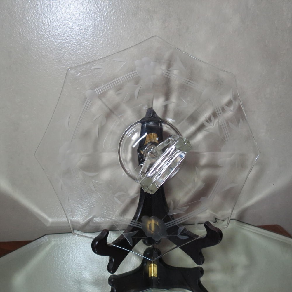 Imperial Glass Molly Pattern 8 sided handled tray with cutting