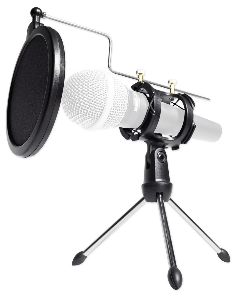 Audio Technica Dynamic Podcasting Podcast Microphone+Tripod+Pop Filter+Cable