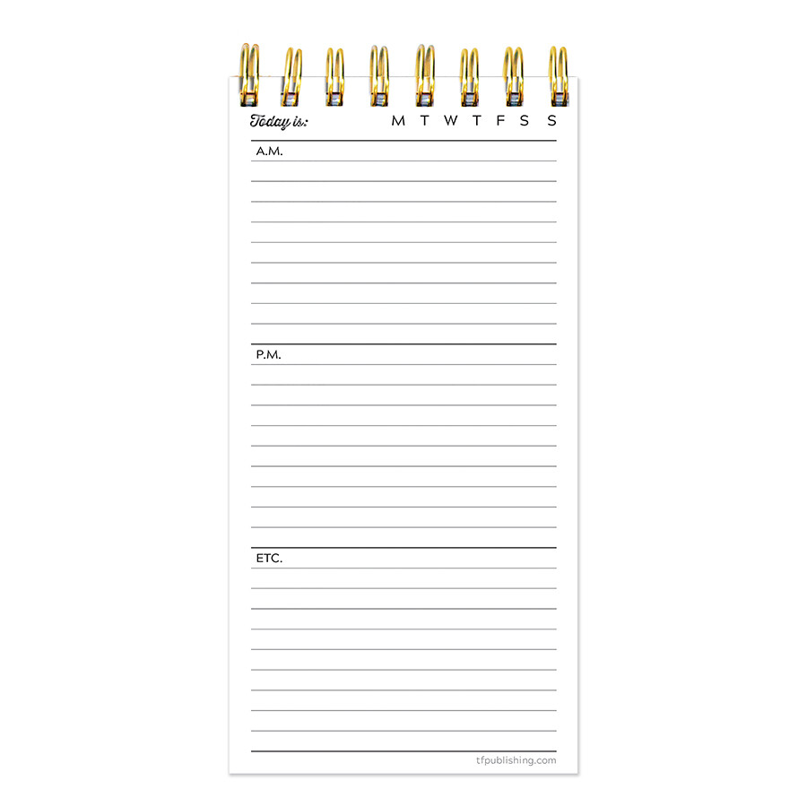 Blue Boho Stripe Undated Daily Agenda Notepad Planner