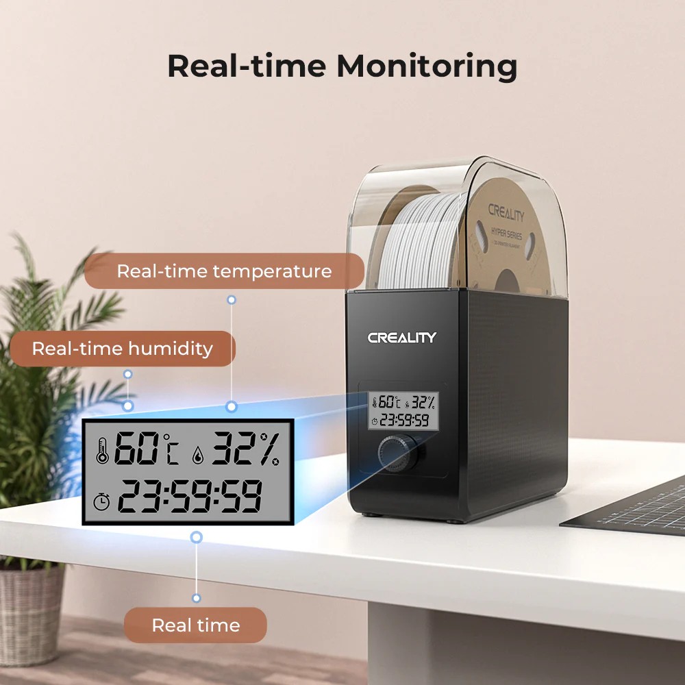 Creality 3D Filament Dryer Box 2.0 Heat 45℃-65℃ Real-time Humidity Monitoring