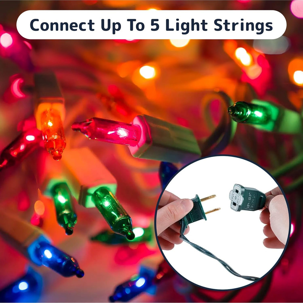 Christmas String Lights with Green Wire - 100 Count, 20 Ft Multicolored Christma
