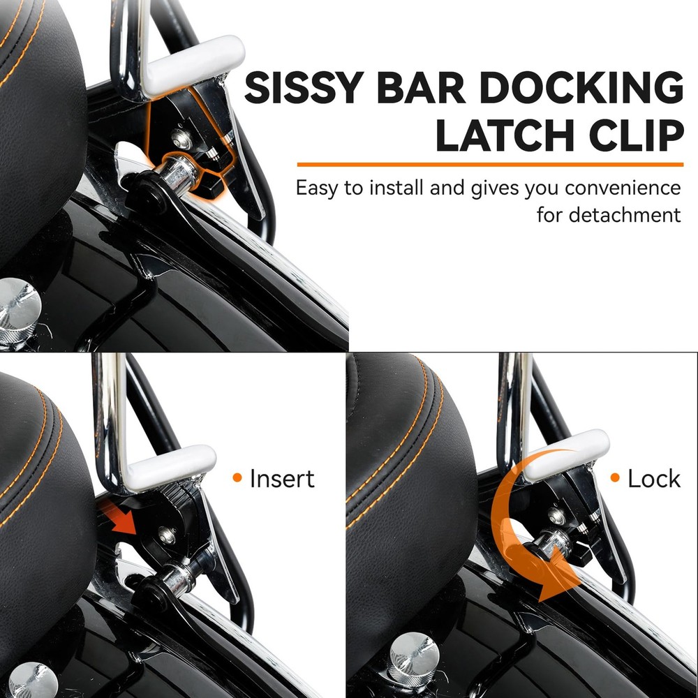 Sissy Bar Backrest Pad for Harley Touring 2009-Later Chrome