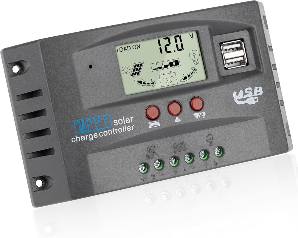 60A MPPT Solar Panel Battery Regulator Charge Controller 12V/24V Auto USB