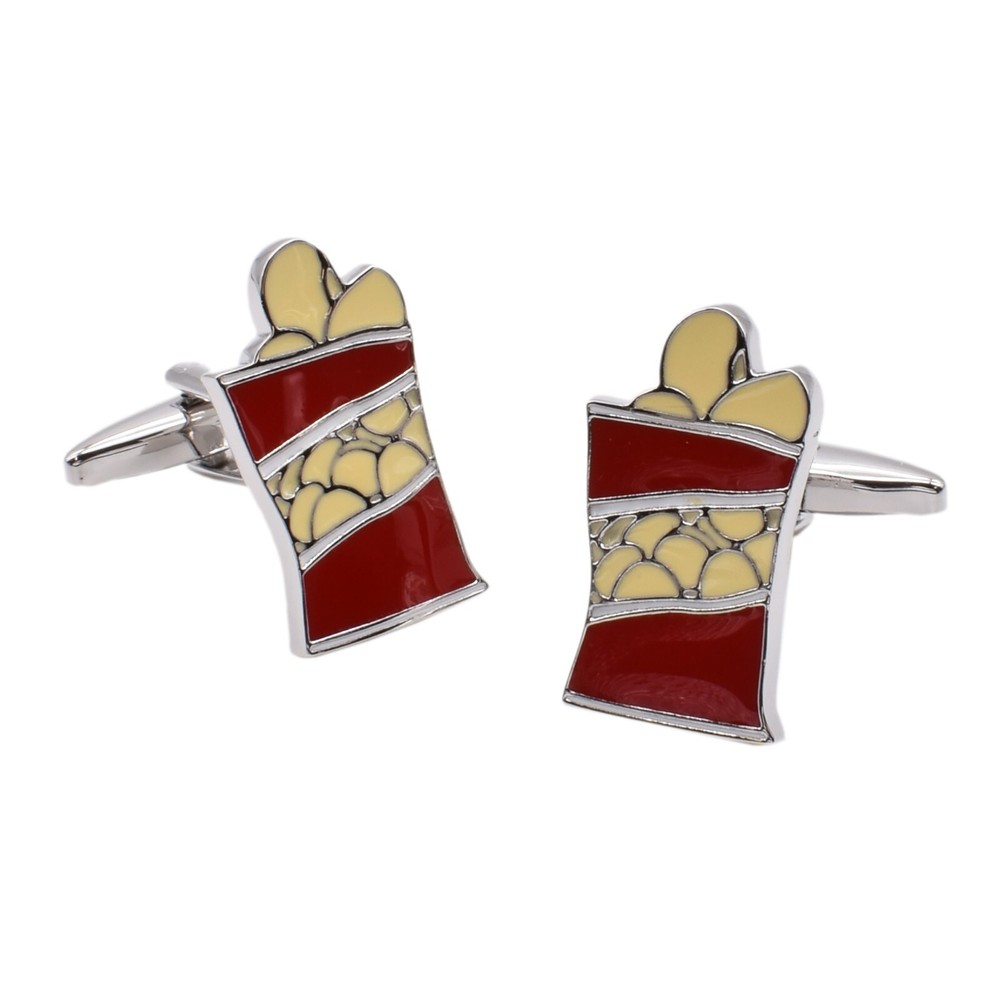 Red Packet of Crisps Cufflinks Presented in a Personalised Engraved Box