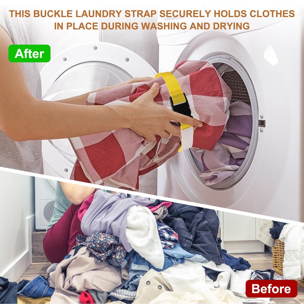 2 Pcs Multipurpose Laundry Strap with Buckle, Red