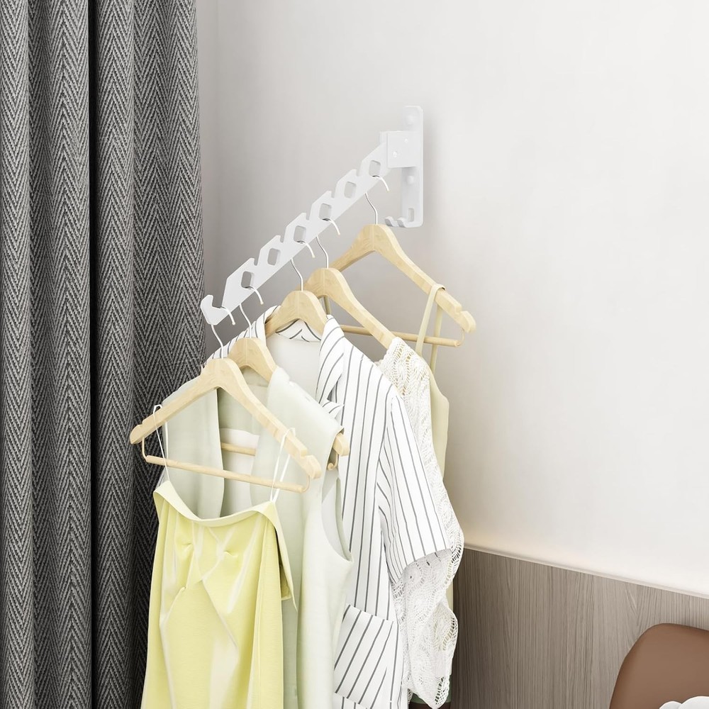 Wall Mounted Clothes Drying Rack, Wall Clothes Hanger Foldable, Laundry Hange...