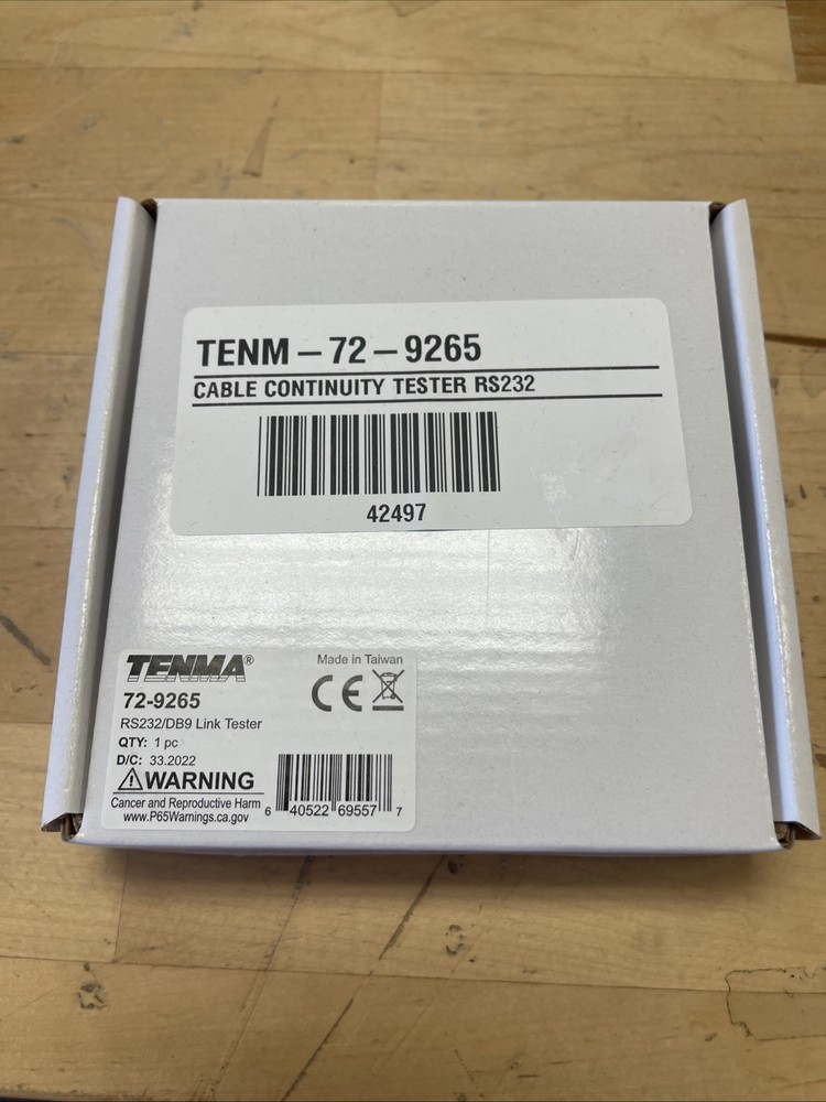 CABLE TESTER, RS-232 DB9 IN-LINE SIGNAL, Cable Continuity Test | 72-9265.