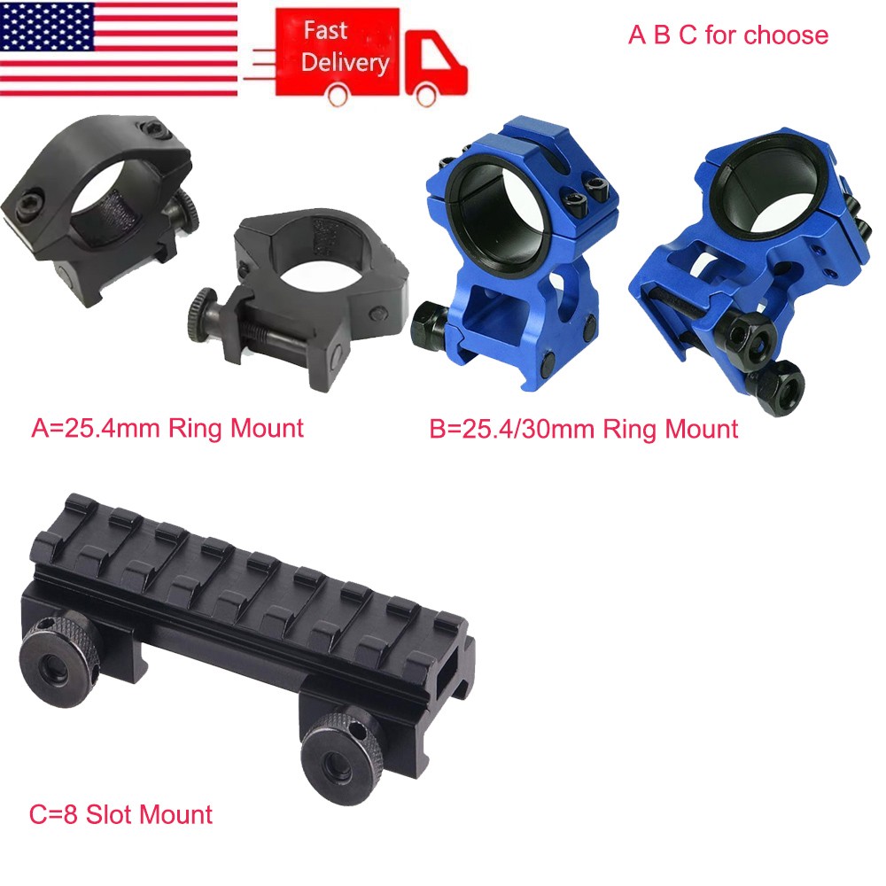 High Profile 25.4mm/30mm Ring Scope Mount/25.4mm Ring Mount/8 Slot Riser Mount