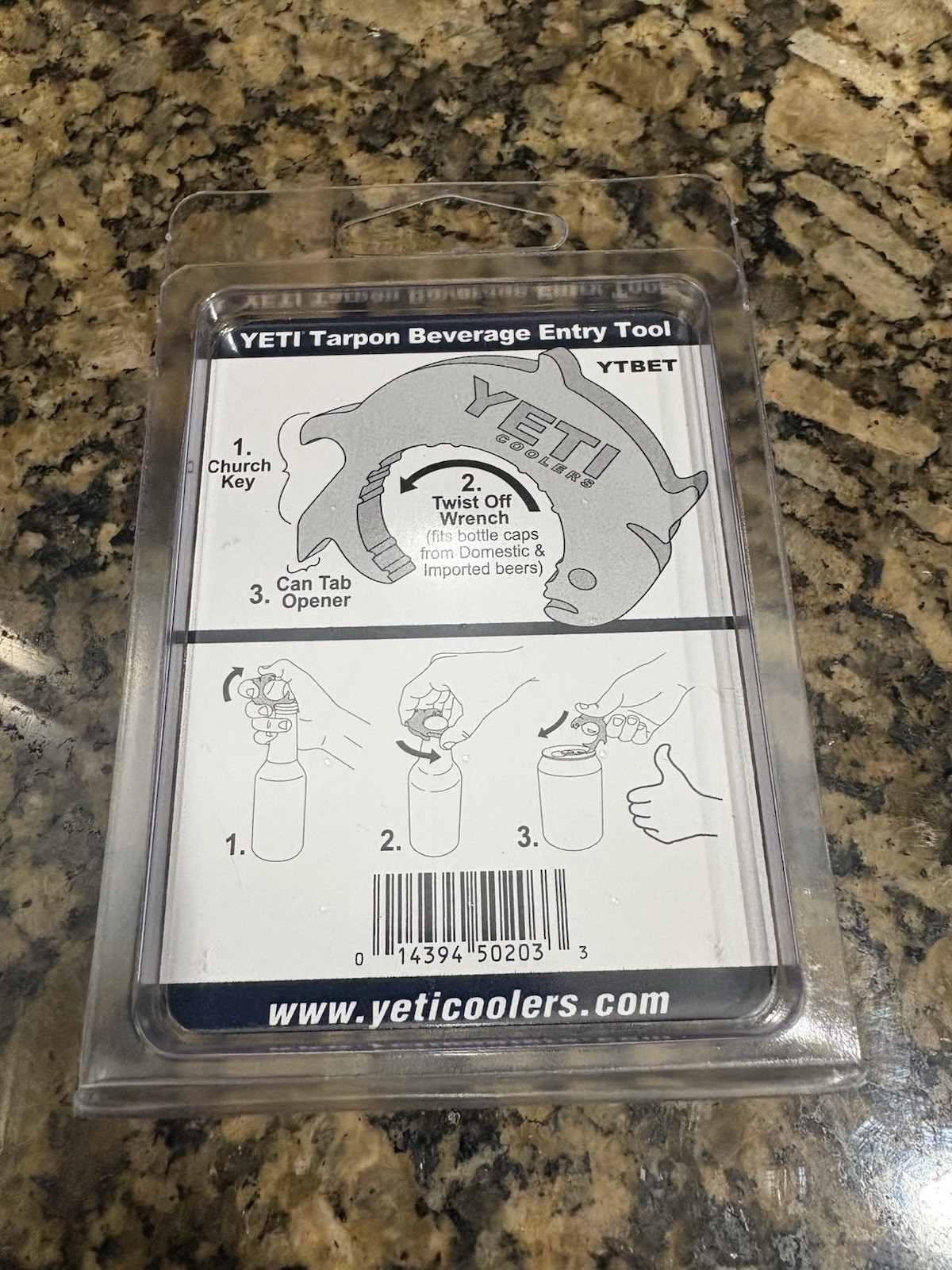 Yeti Tarpon Beverage Entry Tool Church Key Twist Off Can Tab Bottle Opener (New)