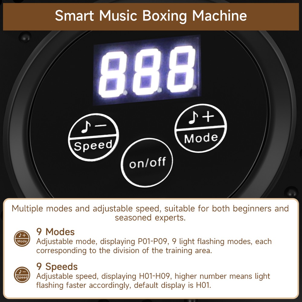 Music Boxing Machine with Boxing Gloves – Wall-Mounted Smart Boxing Trainer E#