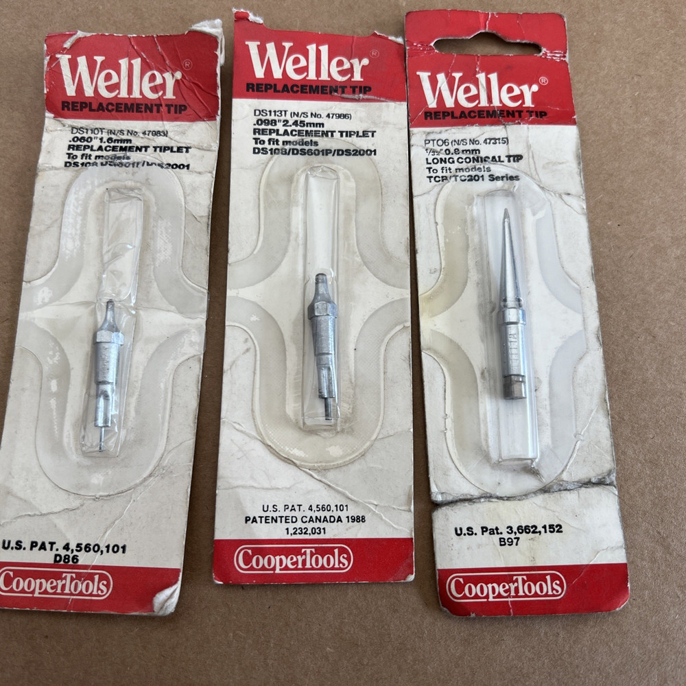 3 different Weller soldering tips
